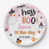 Rosa Halloween Niedlich Ghost 1. Geburtstag Pappteller (Vorderseite)