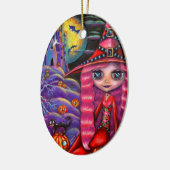 Rosa Halloween-Ornament Keramikornament (Links)