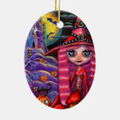 Rosa Halloween-Ornament Keramikornament (Hinten)