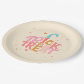 Rosa Halloween-Papierplatte Pappteller (Schrägansicht)