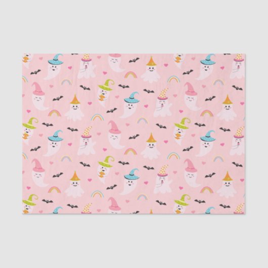 rosa Halloween-Papiertaschpapier Seidenpapier (Vorderseite)