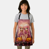 Rosa Halloween-Partnermädchen im Park Schürze (Insitu)