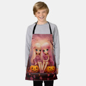 Rosa Halloween-Partnermädchen im Park Schürze (Getragen)