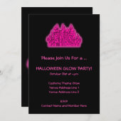 Rosa Halloween-Party Einladung (Vorne/Hinten)