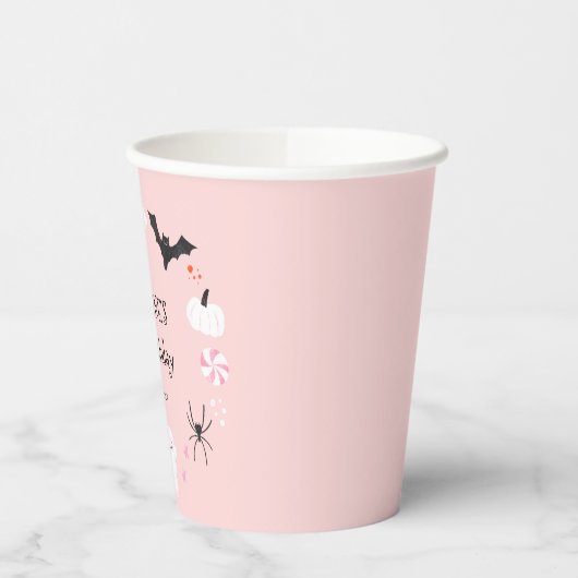 Rosa Halloween-Party Pappbecher (Links)
