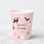 Rosa Halloween-Party Pappbecher (Vorderseite)