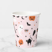 Rosa Halloween-Party Pappbecher (Rückseite)