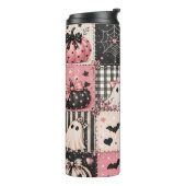 Rosa Halloween-Patchwork Thermosbecher (Nach links gedreht)