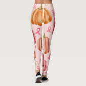 Rosa Halloween-Rosa Brustkrebs Schleife Leggings (Rückseite)