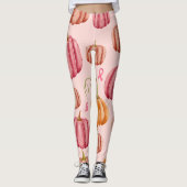 Rosa Halloween-Rosa Brustkrebs Schleife Leggings (Vorderseite)