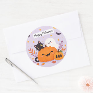 rosa Halloween Runder Aufkleber
