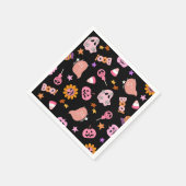 Rosa Halloween Serviette (Ecke)