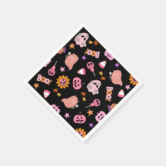 Rosa Halloween Serviette (Ecke)