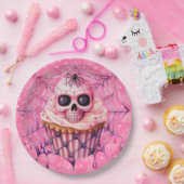 Rosa Halloween-Spinnennetze Pappteller (Party)