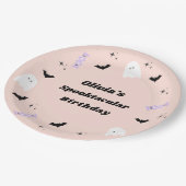 Rosa Halloween Spooktacular Pappteller (Schrägansicht)