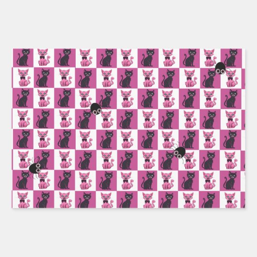 Rosa Halloween süße Tier Boo Süße Geschenkpapier Set (Vorderseite 2)