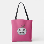 Rosa Halloween-Tasche mit weißem Kürbis Tasche (Rückseite)