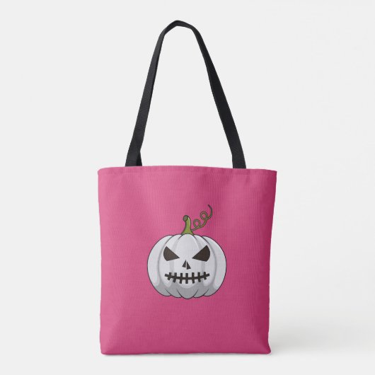 Rosa Halloween-Tasche mit weißem Kürbis Tasche (Rückseite)