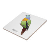 Rosa-halsige Grüntaube-Cartoon Fliese (Seite)