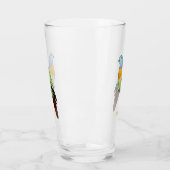 Rosa-halsige Grüntaube-Cartoon Glas (Links)