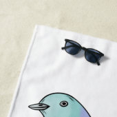Rosa-halsige Grüntaube-Cartoon Strandtuch (Beispiel)