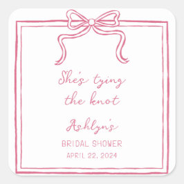 Rosa Hand Drawn Sie bindet den Knoten Sticker