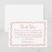 Rosa Handbemalte Hochzeitsdusche 01 Dankeskarte (Vorne/Hinten)