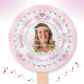Rosa Handfächer, Personalisierte Handfans mit FOTO Fächer