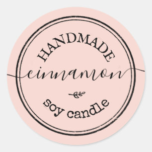 Rosa handgefertigtes Schriftzug-Produktetikett mit Runder Aufkleber