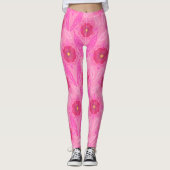 Rosa handgemalte Floral Leggings (Vorderseite)