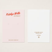 Rosa handgeschriebene Typografie Ohrring-Display-K (Vorne & Hinten)