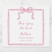 Rosa Handgezeichnet Sie bindet das Knot-Flaschenet Schaumweinetikett (Einzelnes Label)