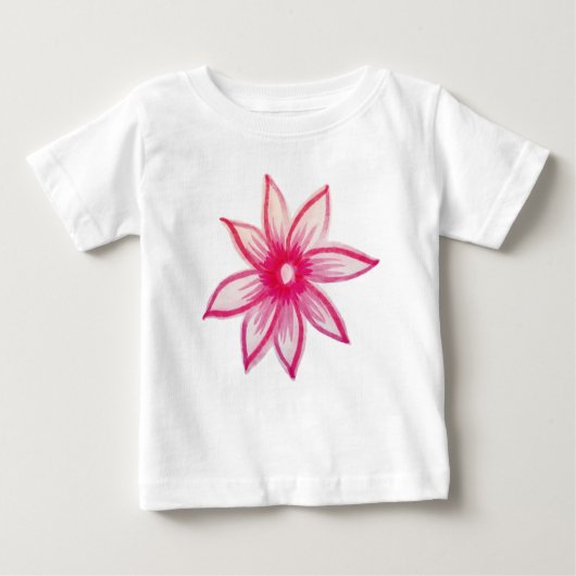 Rosa handgezeichnete Frühlingssonne Blume Baby T-shirt (Vorderseite)
