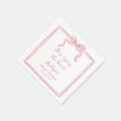 Rosa Handgezeichnete Schuhe binden den Knoten Napk Serviette (Ecke)