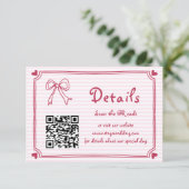 Rosa handgezeichnete Streifen Begleitkarte (Stehend Vorderseite)