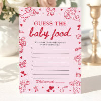 Rosa handgezeichnetes Babyshower-Rätsel um das Bab