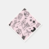 Rosa handgezeichnetes Halloween-Party Serviette (Ecke)