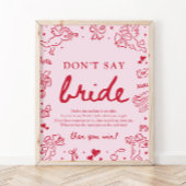 Rosa handgezeichnetes modernes Valentinstag-Schild Poster
