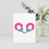 Rosa Handschellen Postkarte (Stehend Vorderseite)