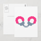Rosa Handschellen Postkarte (Vorne/Hinten)