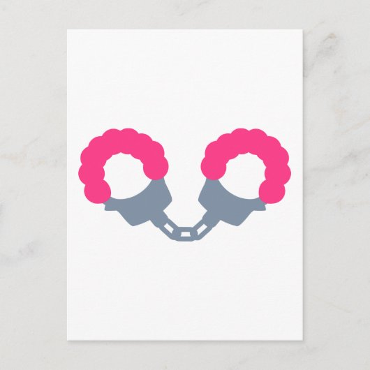 Rosa Handschellen Postkarte (Vorderseite)