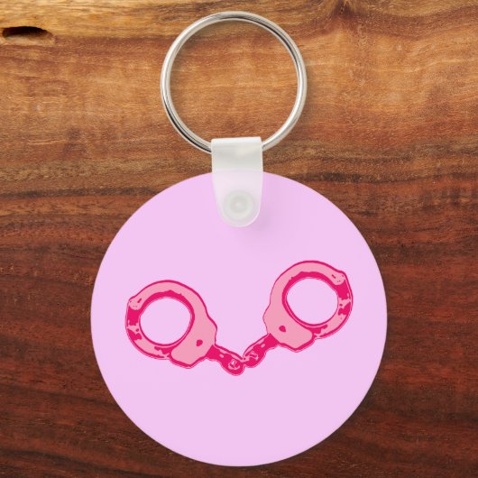 Rosa Handschellen Schlüsselanhänger (Vorderseite)