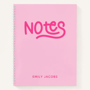 Rosa Handschrift-Notizen-Typografie Notizblock