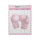 Rosa Handschuhe Brustkrebs-Symptom-Tracker Notizblock (Rotiert)