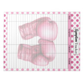 Rosa Handschuhe Brustkrebs-Symptom-Tracker Notizblock (Vorderseite)