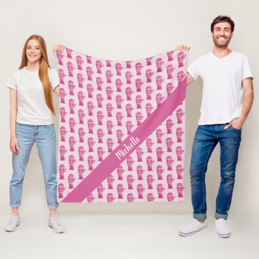 Rosa Handschuhe Personalisiert Fleecedecke (Beispiel)