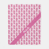 Rosa Handschuhe Personalisiert Fleecedecke (Vorderseite)
