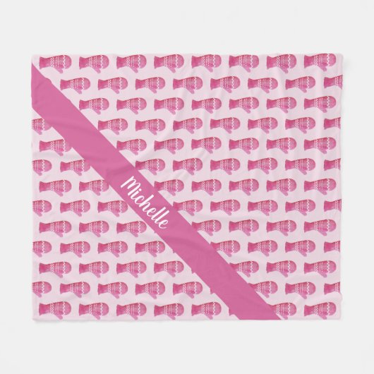 Rosa Handschuhe Personalisiert Fleecedecke (Vorderseite (Horizontal))