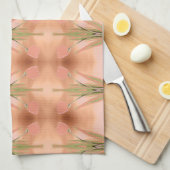 Rosa Handtuch mit Tulpen (Viertel Falte)