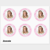 Rosa, Happy Birthday Sticker mit Name und Foto (Blatt)